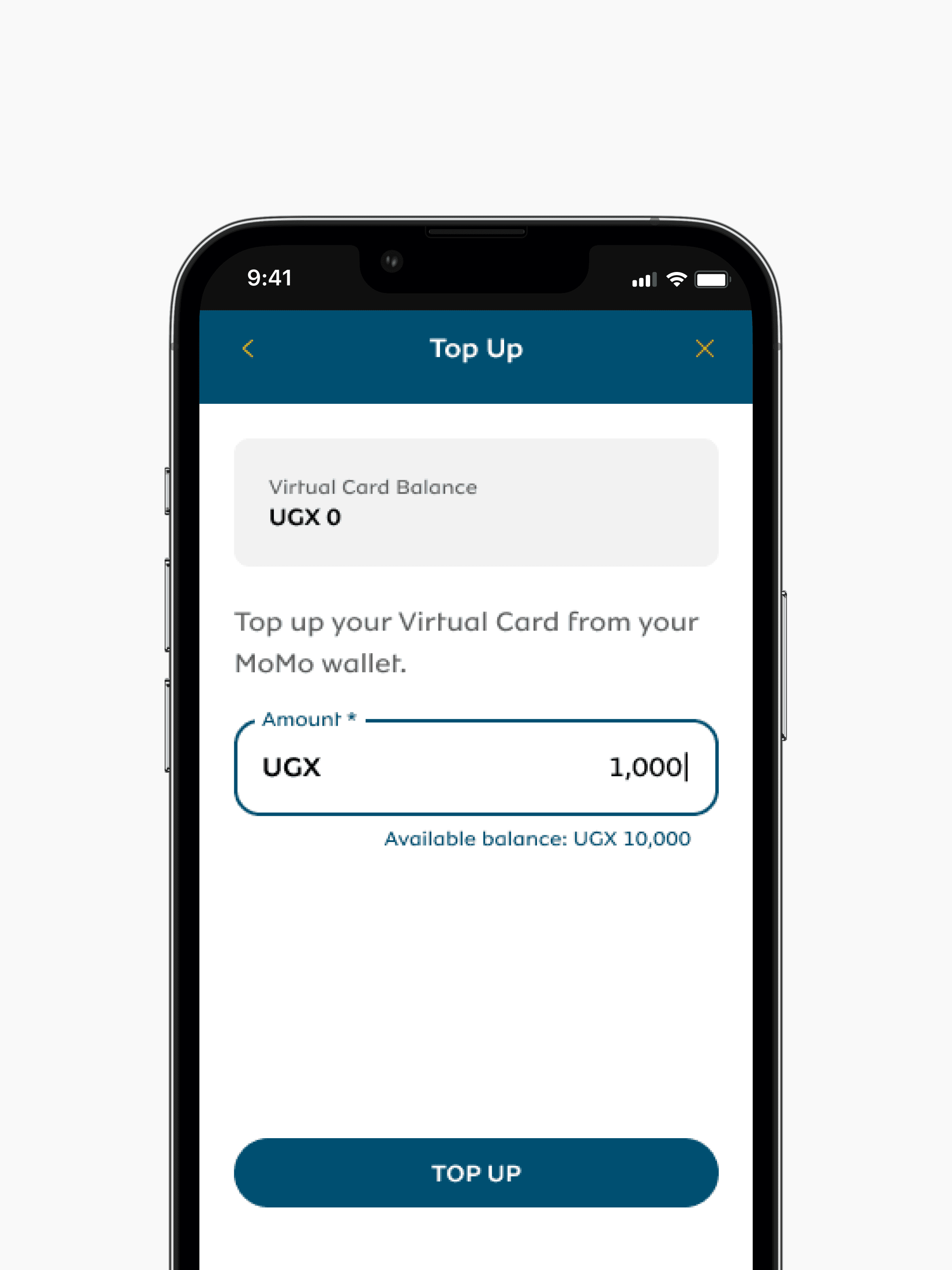 Card management — top up state