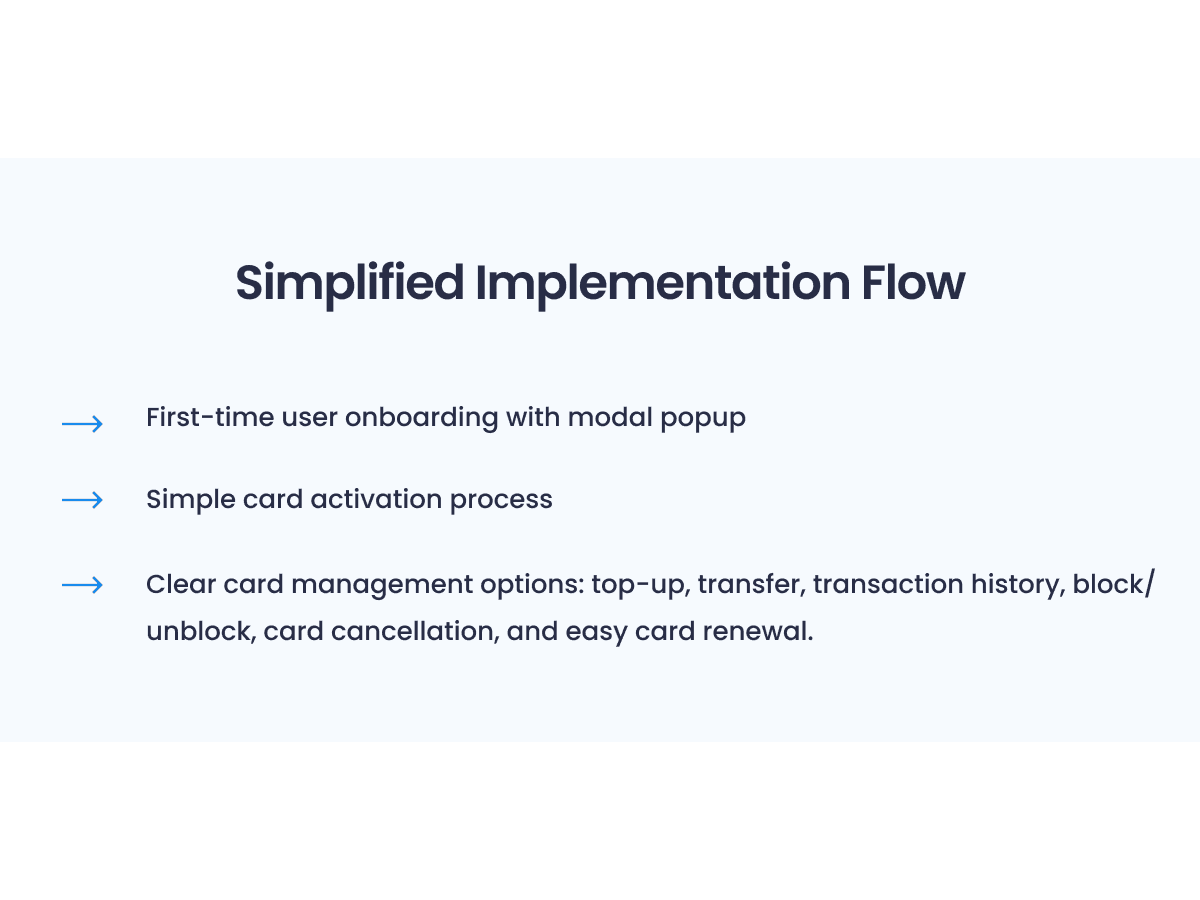 Simplified implementation flow
