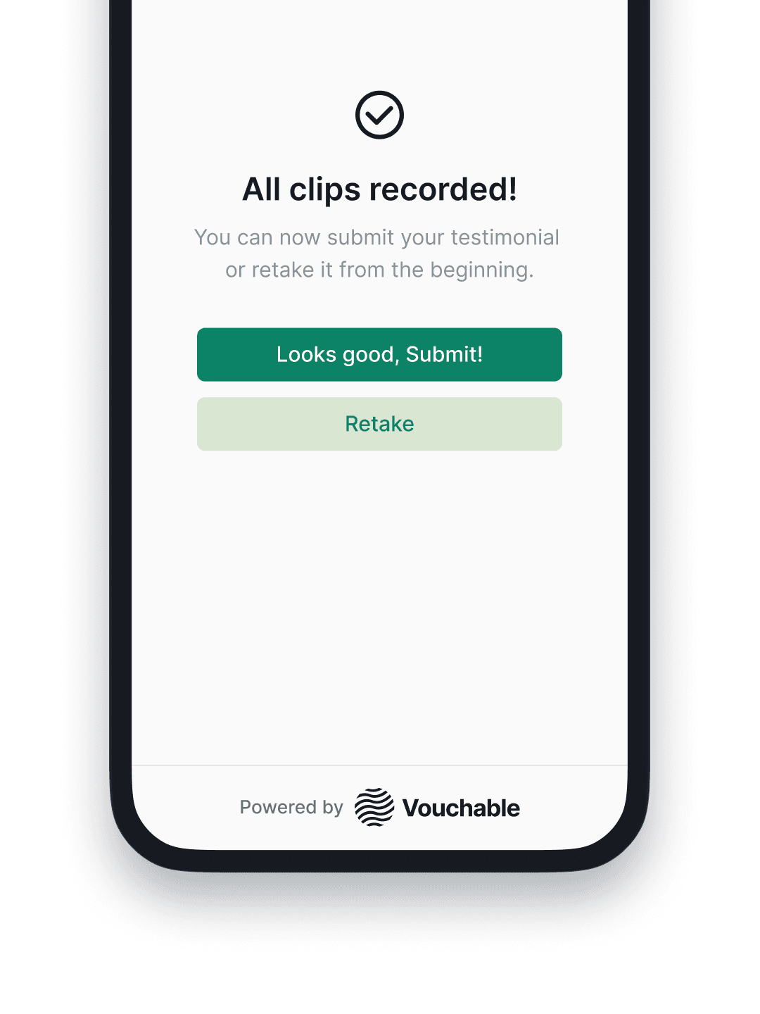 Question by question capture flow with teleprompter and re-record